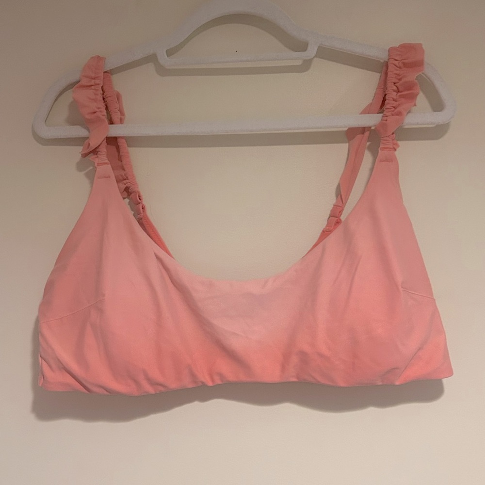 Aerie Coral Ombré Scoop Bikini Top Sz XXL